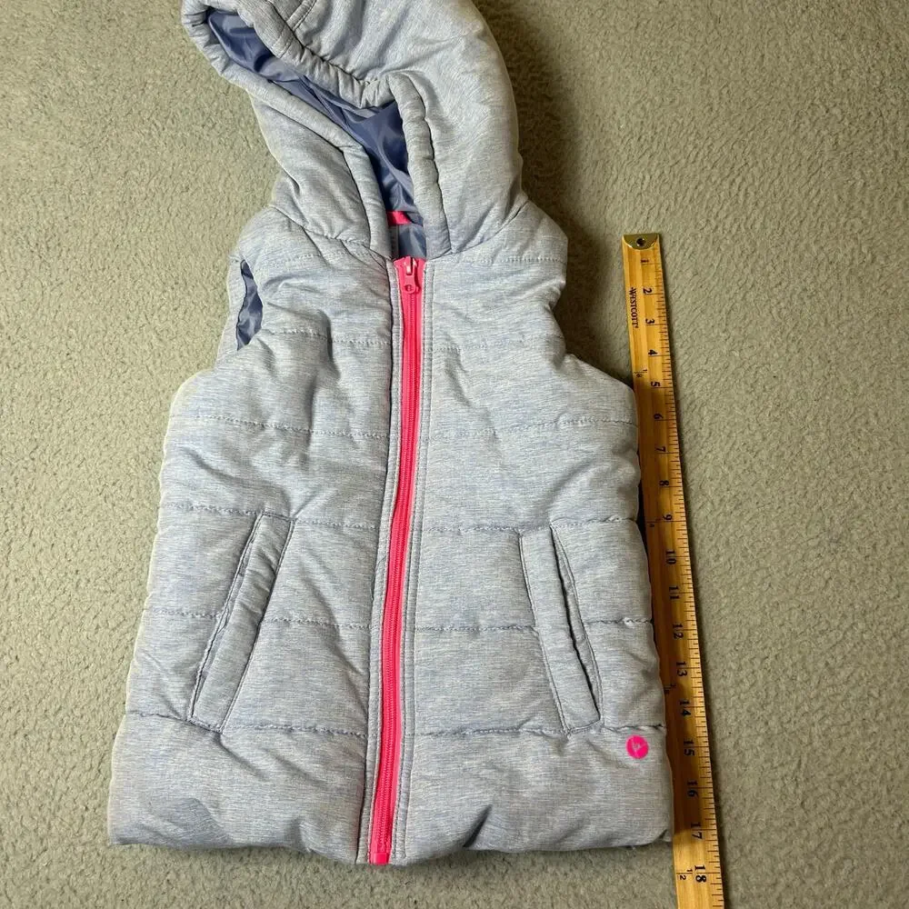 90 Degree by Reflex Vest Girls S Light‎ Blue Full Zip Hoodie Puffer Sleeveless